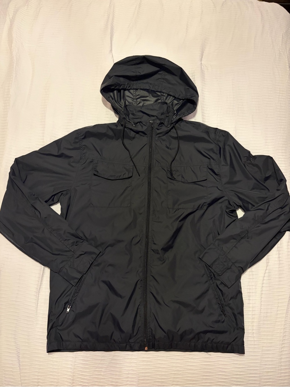 RVCA Men's Black Hooded Windbreaker Jacket